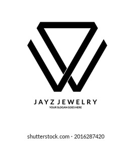 vector logo letter j or w monochrome style and minimal luxury