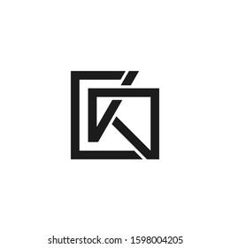 vector logo letter k black and white