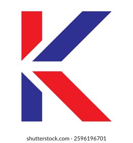 vector logo letter k blue and red color design concept