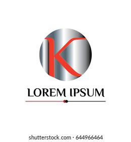 Vector logo of letter K on silver background