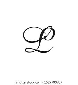 vector logo letter L in black and white
