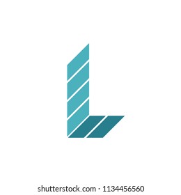 vector logo letter L blue color line