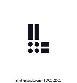 Vector Logo Letter L. L Letter Design Vector Stripes Squares and Circles.