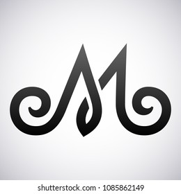Vector logo for letter M design template