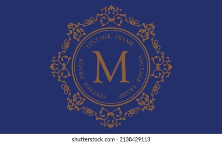 Vektorlogo mit dem Buchstaben M auf dunklem Hintergrund. Ideal für Logo, Monogramm, Einladung, Flyer, Menü, Broschüre, Hintergrund oder jede erwünschte Idee.