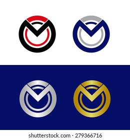 Vector logo with letter M placed in circle 