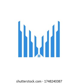 vector logo letter M real estate
