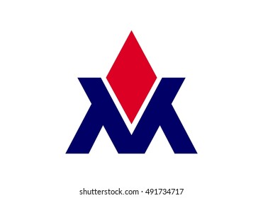 vector logo of letter M and V