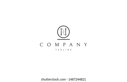 Vector logo with the letter N in the center of the circle, which also looks like a leaf of a tree.