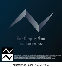 vector logo letter N with creative shapes, with gradient colors.