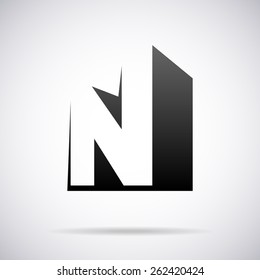 Vector logo for letter N design template