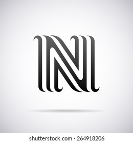 Vector logo for letter N design template