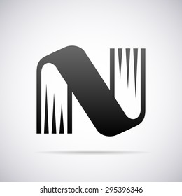 Vector logo for letter N. Design template