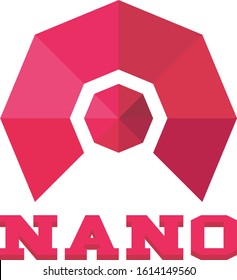 vector logo, the letter N logo in the form of a 3D octagon in red