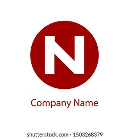 Vector logo of the letter N with a round background