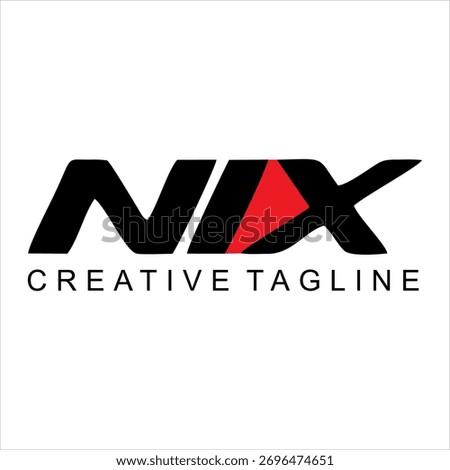 Vector logo letter NIX modern red black, product name design Vehicle accessories.