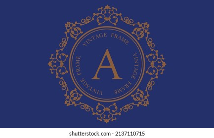 Logo del vector con la letra A sobre un fondo oscuro. Ideal para logotipo, monograma, invitación, volante, menú, folleto, fondo o cualquier idea deseada.