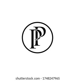 vector logo letter p black and white