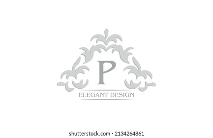 Vector logo with the letter P. Can be used for jewelry, beauty and fashion industry. Great for logo, monogram, invitation, flyer, menu, brochure, background or any desired idea.