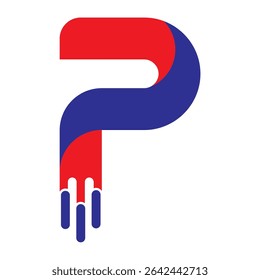 VECTOR LOGO LETTER P COMBINATION OF RED AND BLUE COLOR