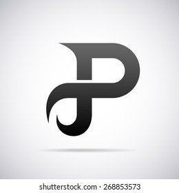 Vector logo for letter P design template