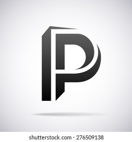 Vector logo for letter P design template