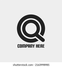 Logo vector de la letra Q y círculo. Adecuado para diversos tipos de negocios, especialmente empresas dedicadas a la tecnología digital y la moda.