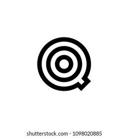 Vector Logo Of Letter Q. Q Letter Logo Design In Form Of Target