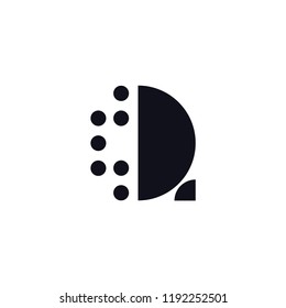 Vector Logo Letter Q. Q Letter Design Vector Stripes Squares and Circles.