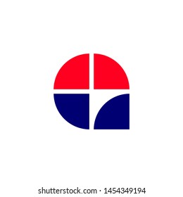 Vector Logo Letter Q. Q Letter Design Vector Stripes Squares and Circles.