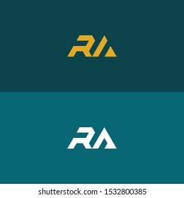 vector logo letter R and A