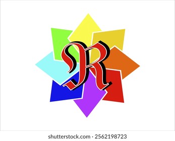 Vector logo with the letter R for both production and company symbols