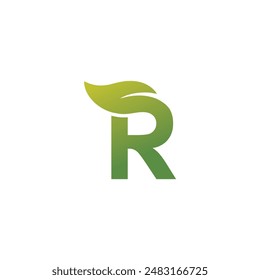Vector logo of the letter R combined with leaves.