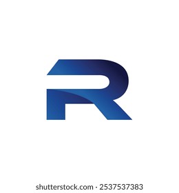 Vector logo of letter R modern blue gradient. Logo modern huruf R warna gradasi biru.