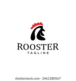 vector logo letter R rooster. white background