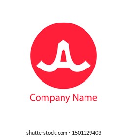 Vector logo of the letter A with a round background