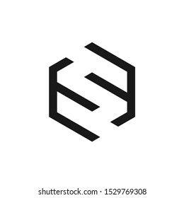 vector logo letter S in black and white