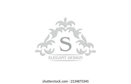 Logo del vector con la letra S. Se puede usar para la joyería, la belleza y la industria de la moda. Ideal para logotipo, monograma, invitación, volante, menú, folleto, fondo o cualquier idea deseada.