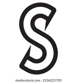 logotipo vetorial da letra s com um conceito cruzado