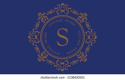 Logo del vector con la letra S sobre un fondo oscuro. Ideal para logotipo, monograma, invitación, volante, menú, folleto, fondo o cualquier idea deseada.