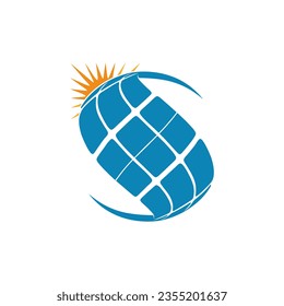 logotipo vectorial de la letra S en el panel solar