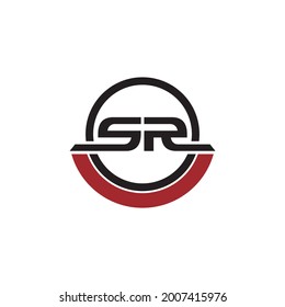 vector logo letter S and R in a simple and strong circle
