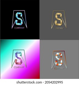 Letra S del logotipo del vector con una variedad de opciones de color