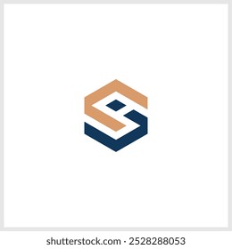 vector logo letter SI polygon