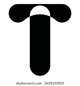 VECTOR LOGO LETTER T BLACK COLOR ARTISTIC
