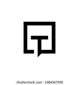 vector logo letter T in the box