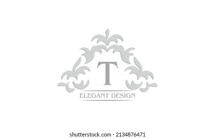 Logo del vector con la letra T. Se puede usar para la joyería, la belleza y la industria de la moda. Ideal para logotipo, monograma, invitación, volante, menú, folleto, fondo o cualquier idea deseada.