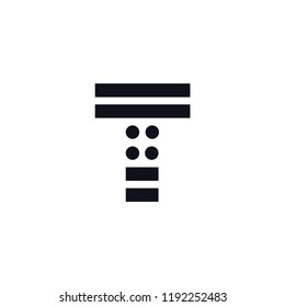 Vector Logo Letter T. T Letter Design Vector Stripes Squares and Circles.