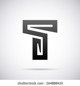 Vector logo for letter T design template