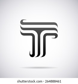 Vector logo for letter T design template